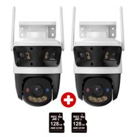 Combo: 2 Cámaras de seguridad Imou Cruiser Triple 11MP PTZ, exterior, triple lente +  microSD 128GB