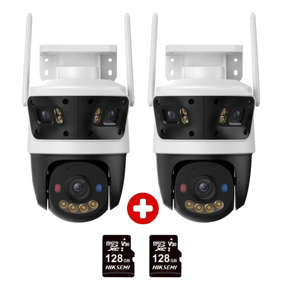Combo: 2 Cámaras de seguridad Imou Cruiser Triple 11MP PTZ, exterior, triple lente +  microSD 128GB