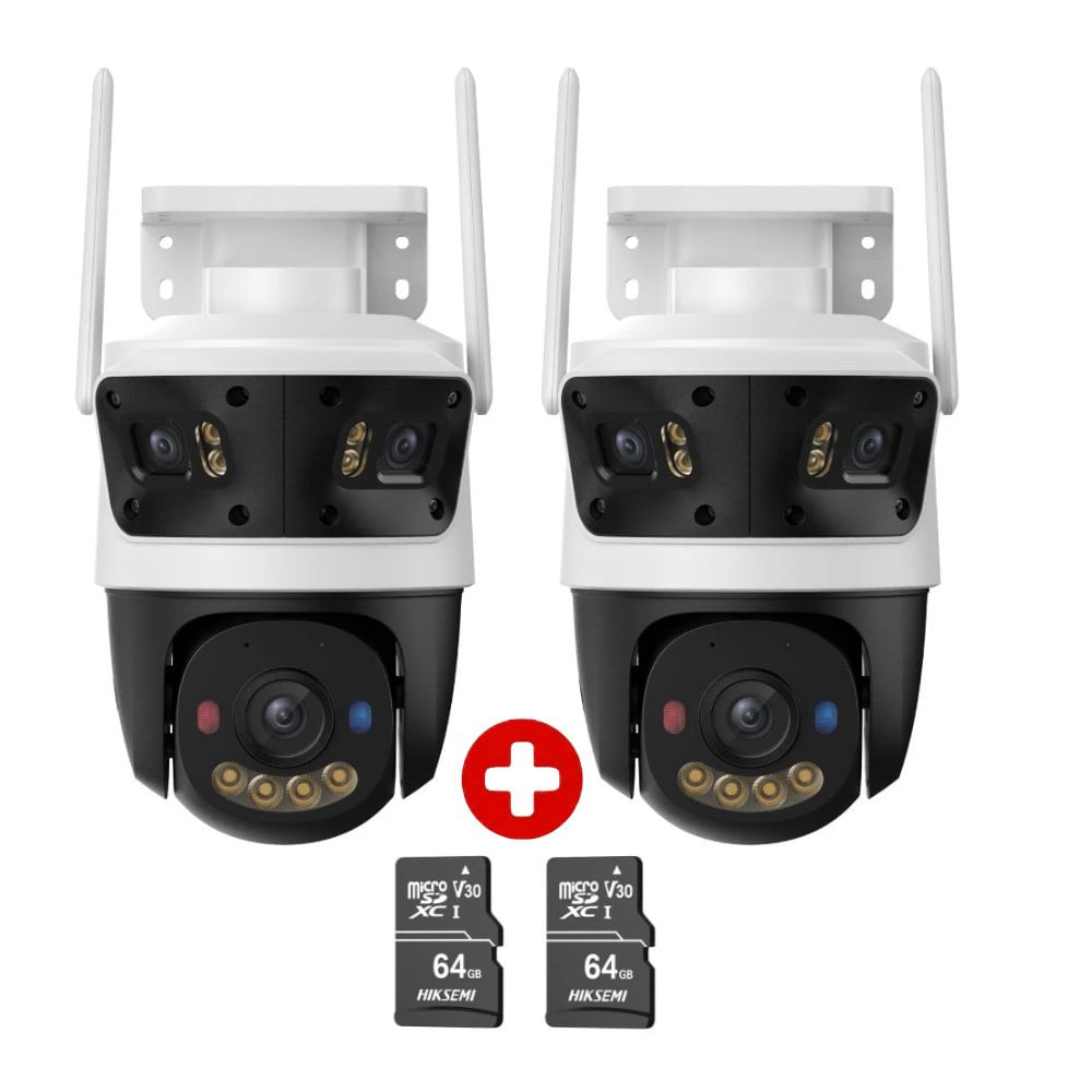 Combo: 2 Cámaras de seguridad Imou Cruiser Triple 11MP PTZ, exterior, triple lente + microSD 64GB