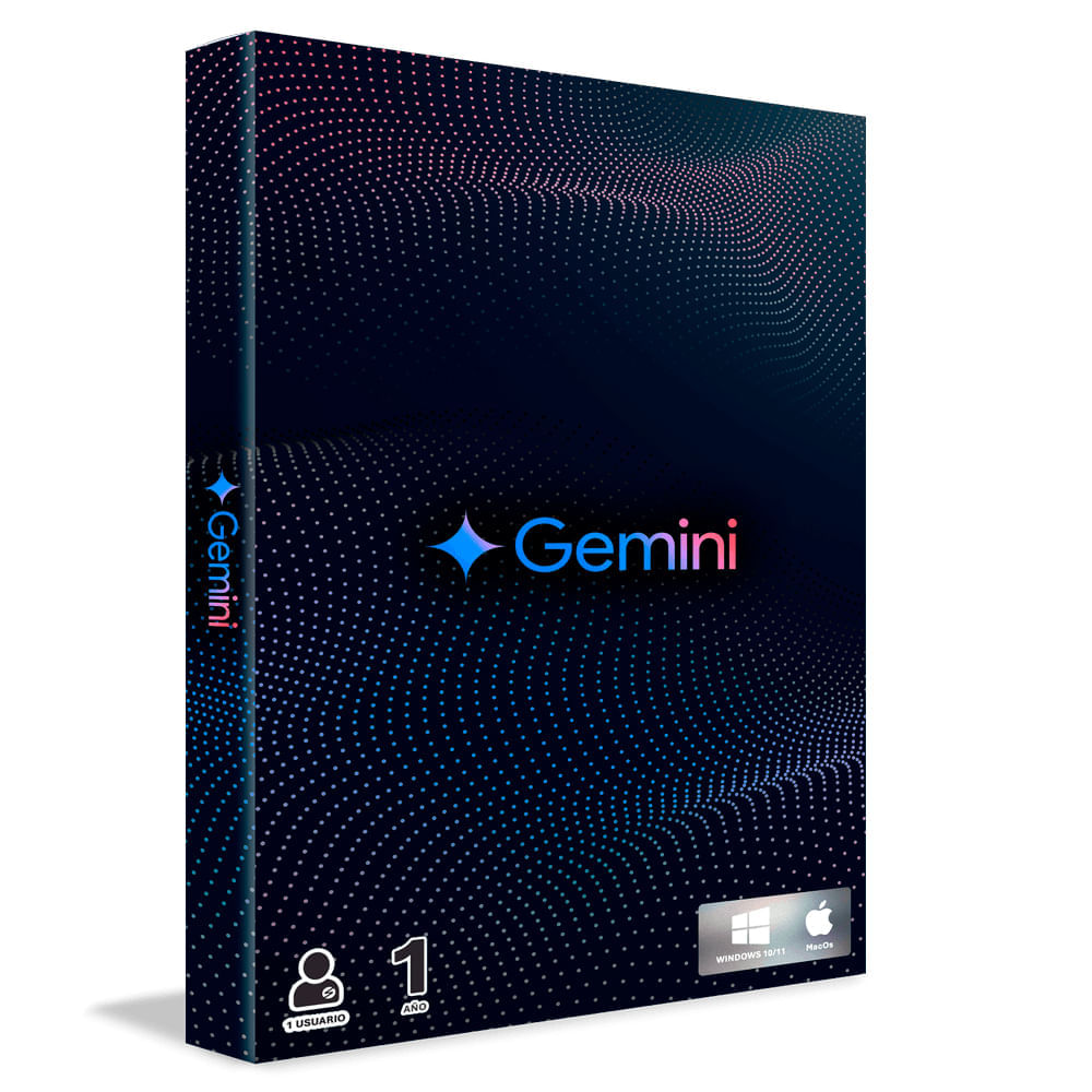 Licencia digital Gemini Pro, 1 usuario, 1 año, 2 TB de almacenamiento