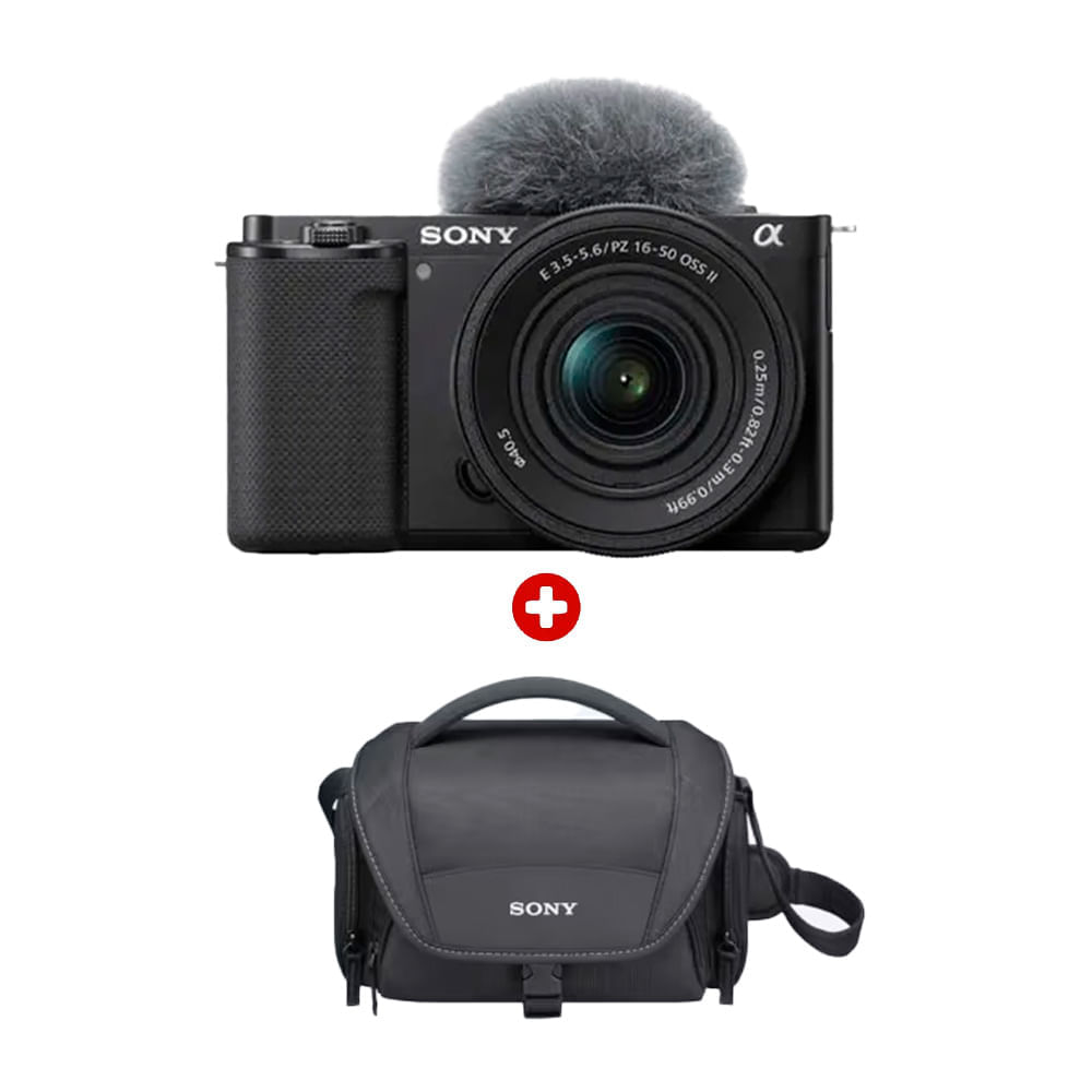Combo: Cámara digital Alpha para vlogs APS-C ZV-E10K ZV-E10K/BQ, negro + Maletín de transporte LCS-U21