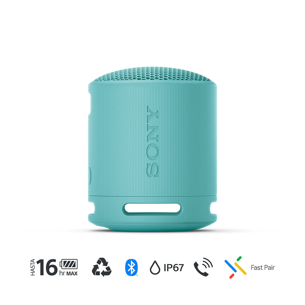 Imagen 2 del producto Parlante bluetooth Sony SRS-XB100, resistente al agua IP67, hasta 16 horas de reproducción, azul