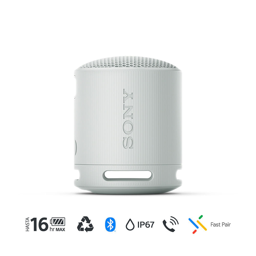 Imagen 2 del producto Parlante bluetooth Sony SRS-XB100, resistente al agua IP67, hasta 16 horas de reproducción, blanco
