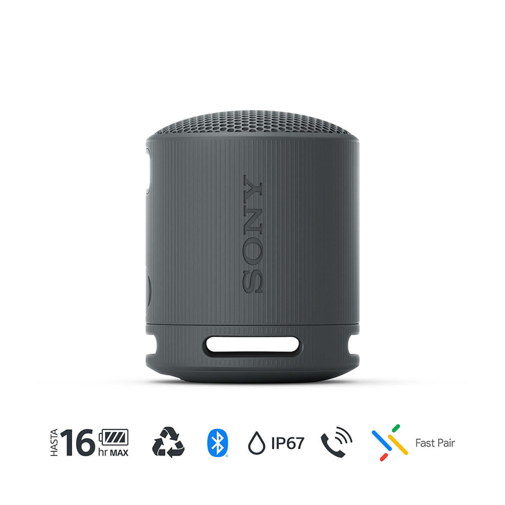 Imagen 2 del producto Parlante bluetooth Sony SRS-XB100, resistente al agua IP67, hasta 16 horas de reproducción, negro