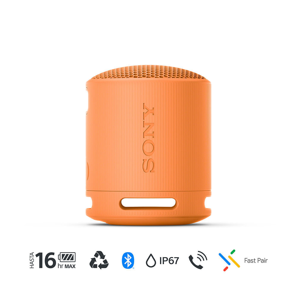 Imagen 2 del producto Parlante bluetooth Sony SRS-XB100, resistente al agua IP67, hasta 16 horas de reproducción, naranja