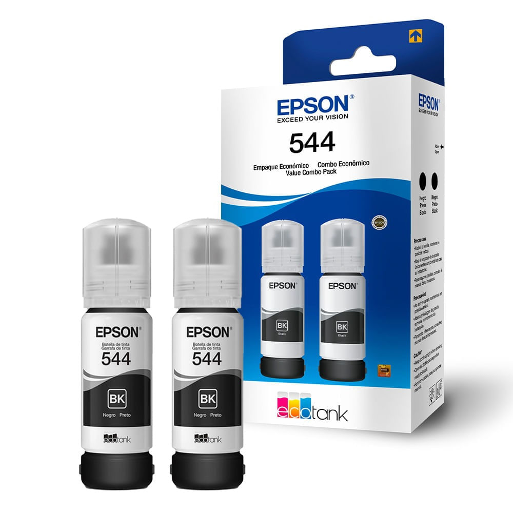 Imagen 2 del producto Combo: Pack de 2 botellas de tinta Epson T544 Negro, hasta 9000 páginas + Papel fotográfico Office Paper brillante Canvas, A4, 10 hojas, 180g