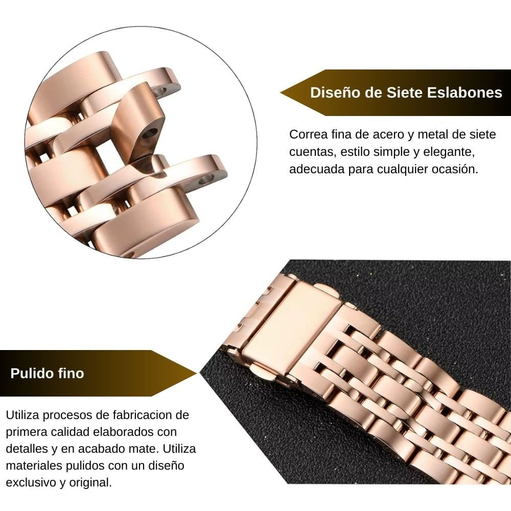 Imagen 2 del producto Correa acero inoxidable Loop Urvoi, para Apple Watch 42mm, Series 10 y 11, cierre plegable, rose gold