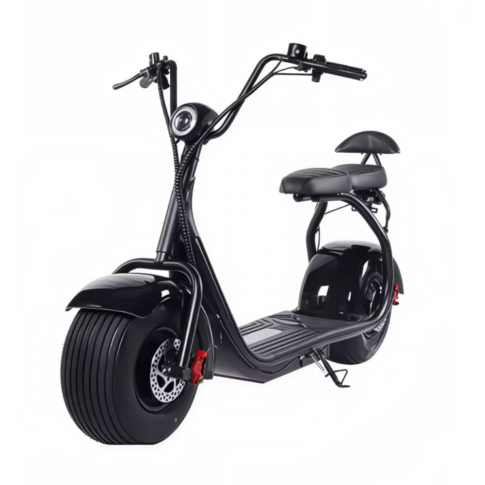 Moto eléctrica Green Rider Chopper 1500W deportiva, batería de litio extraíble, autonomía 50 km, negro
