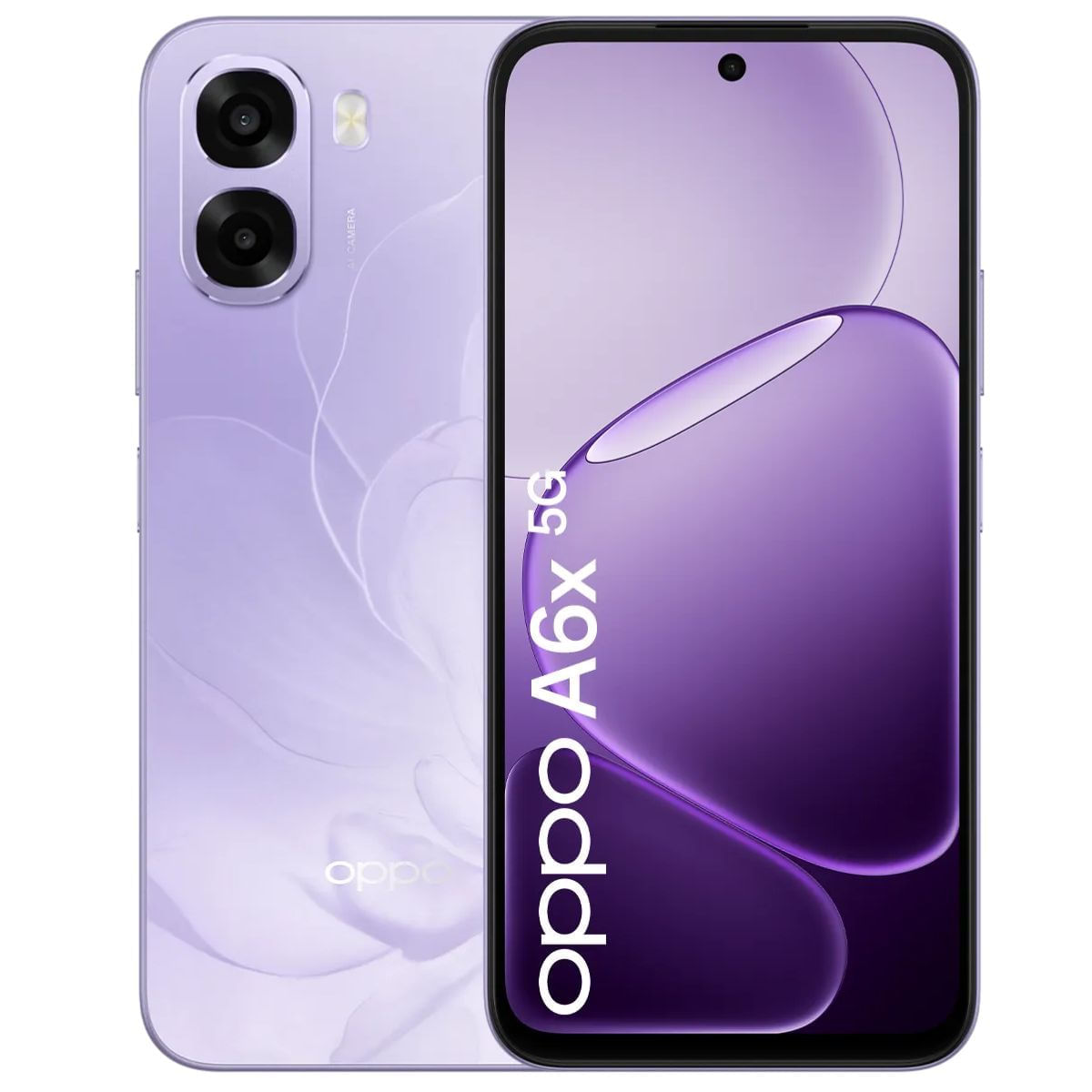 Celular OPPO A6x 5G 256GB, 4GB+4GB RAM, cámara trasera 50MP y frontal 5MP, 6.75", violeta