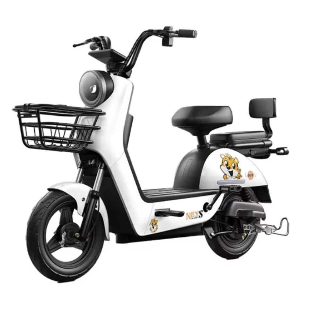 Bicimoto eléctrica Green Rider 500W, velocidad 40 km/h, autonomía 40 km, 3 modos de velocidad, pantalla LED, blanco