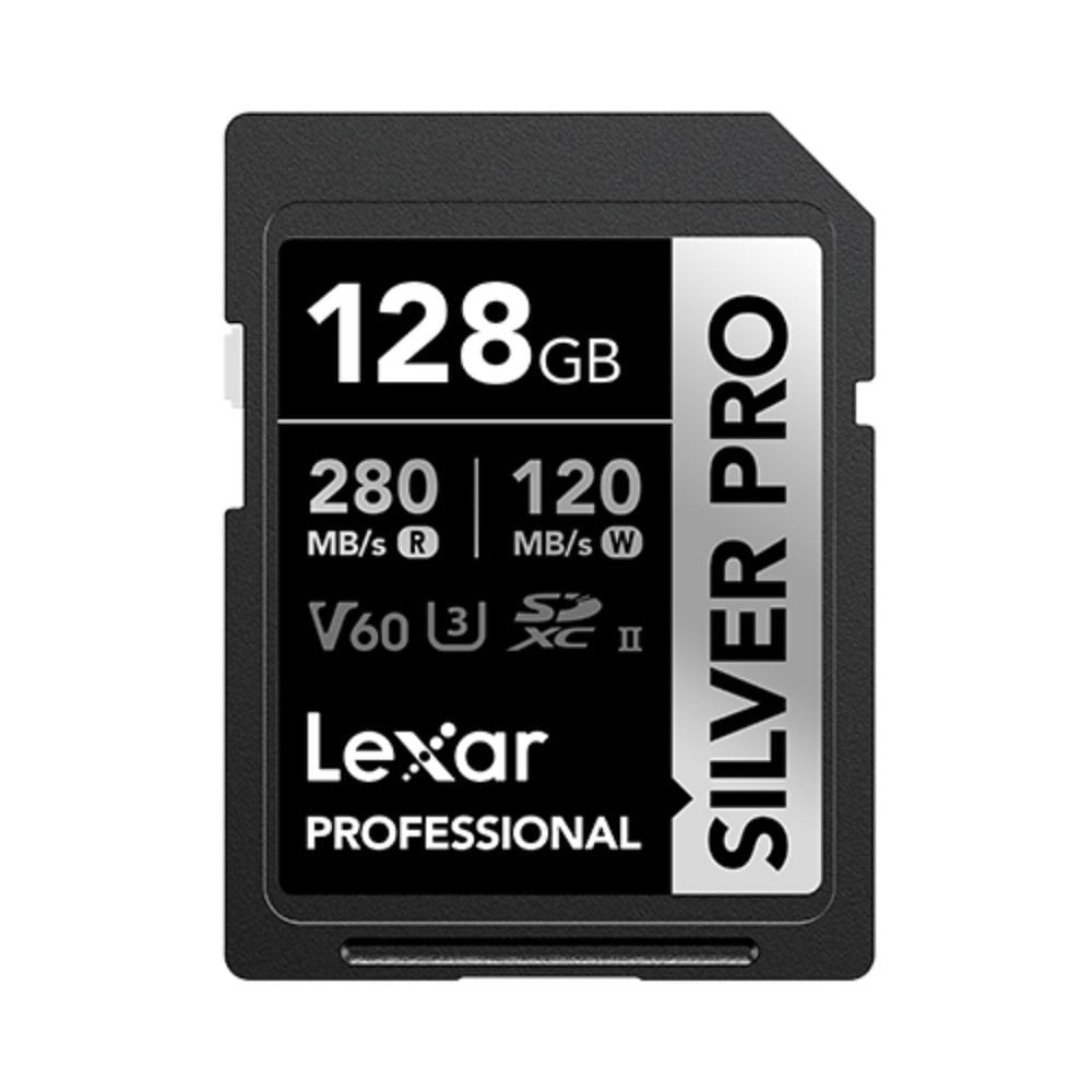 Memoria SDXC Lexar Professional 128GB SILVER PRO UHS-II, lectura 280MB/s, escritura 120MB/s