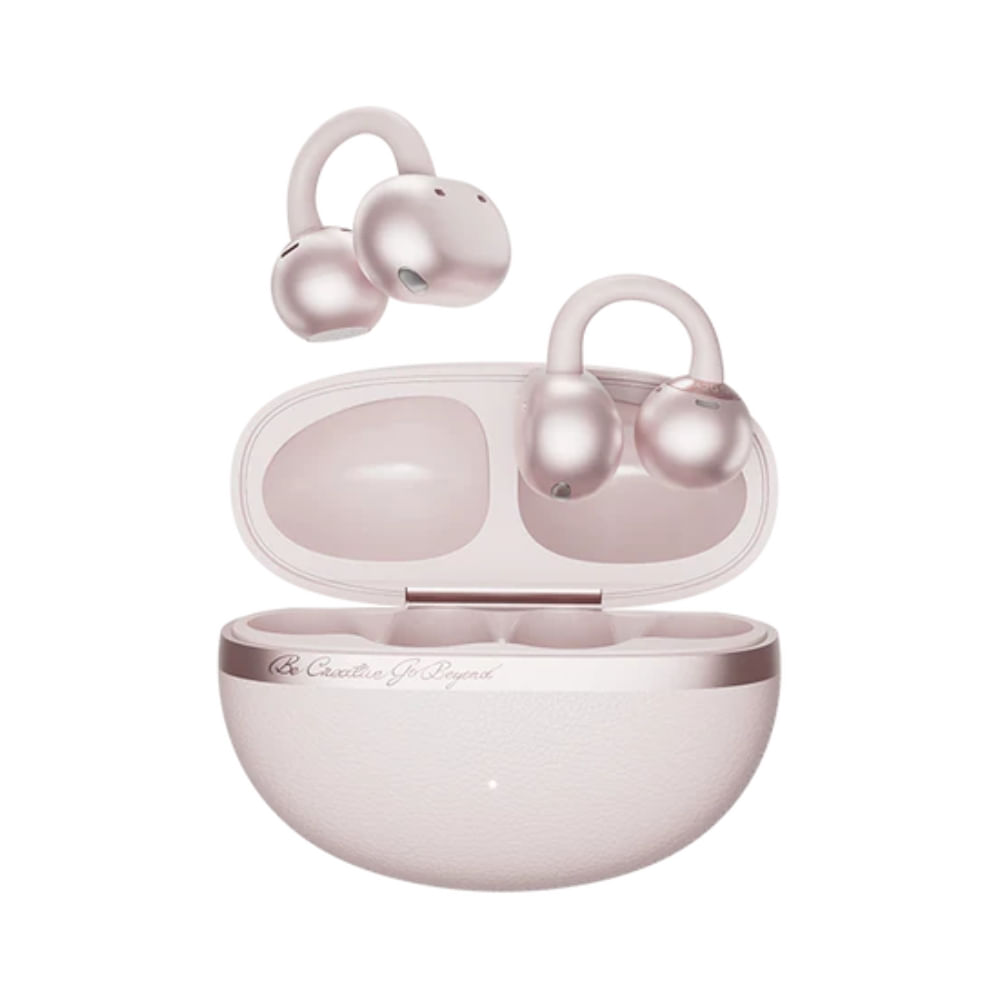 Imagen 1 del producto Audífonos Bluetooth True Wireless QCY Crossky C50, resistente al agua IPX5, duración máx. 35 horas, con estuche de carga, rosado