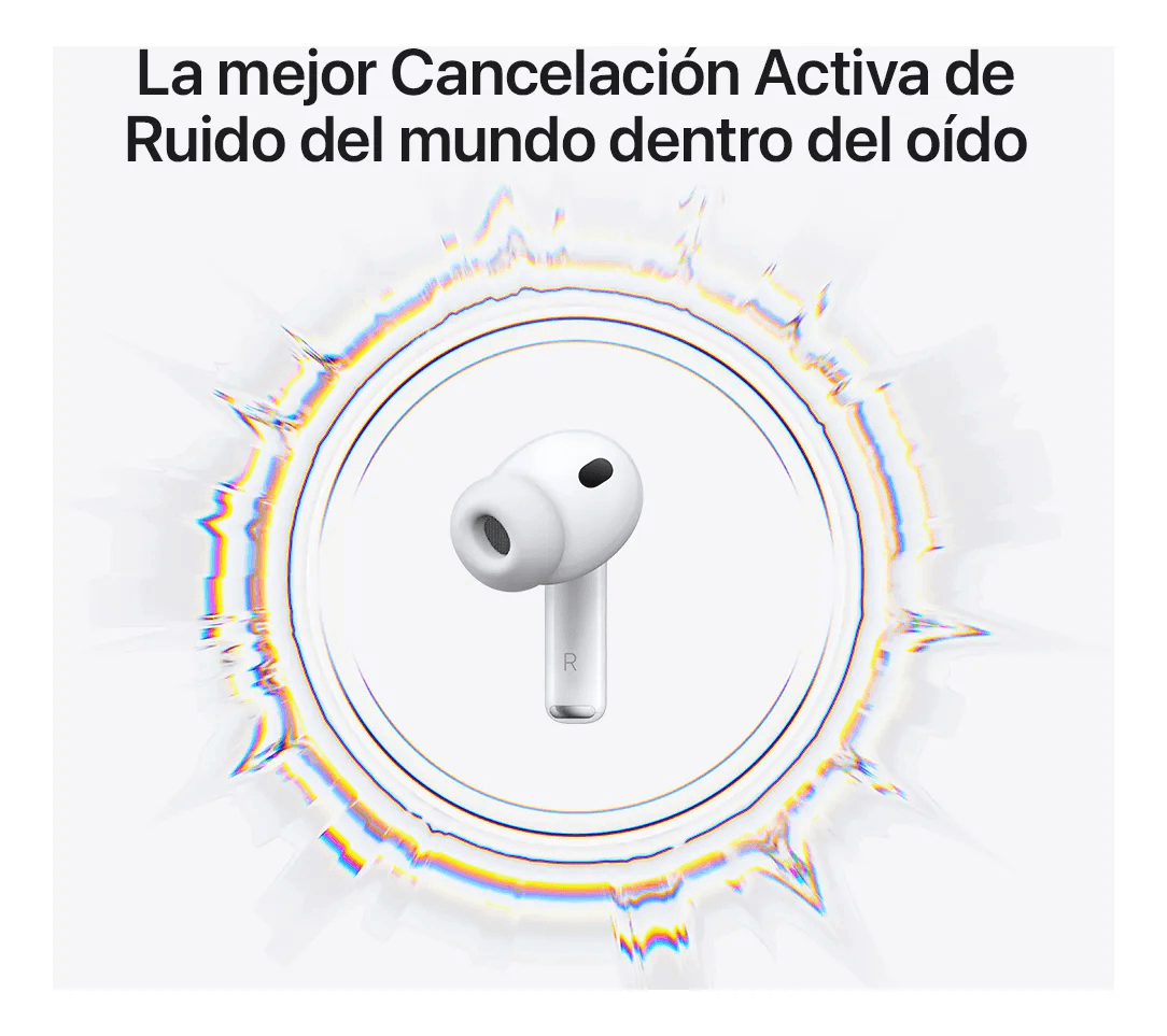 Imagen 2 del producto Audífonos Bluetooth True Wireless Apple AirPods Pro 3 cancelación de ruido, resistente al agua IPX4, duración máx. 30 horas, blanco