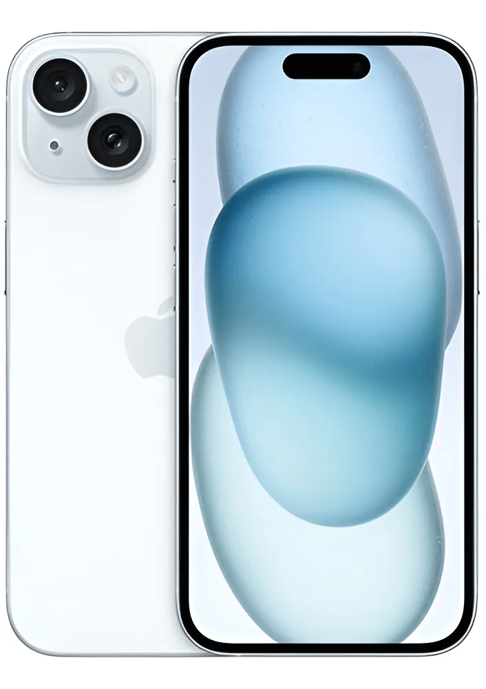 iPhone 15 5G eSIM 128GB, 6GB RAM, cámara trasera 48MP y frontal 12MP, 6.1", azul