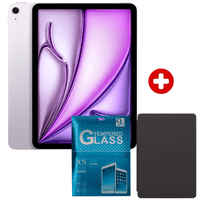 iPad Air M4 11"" 128GB, 12GB RAM, cámara principal 12MP y frontal 12MP, batería larga duración, procesador M4, púrpura + Case y mica