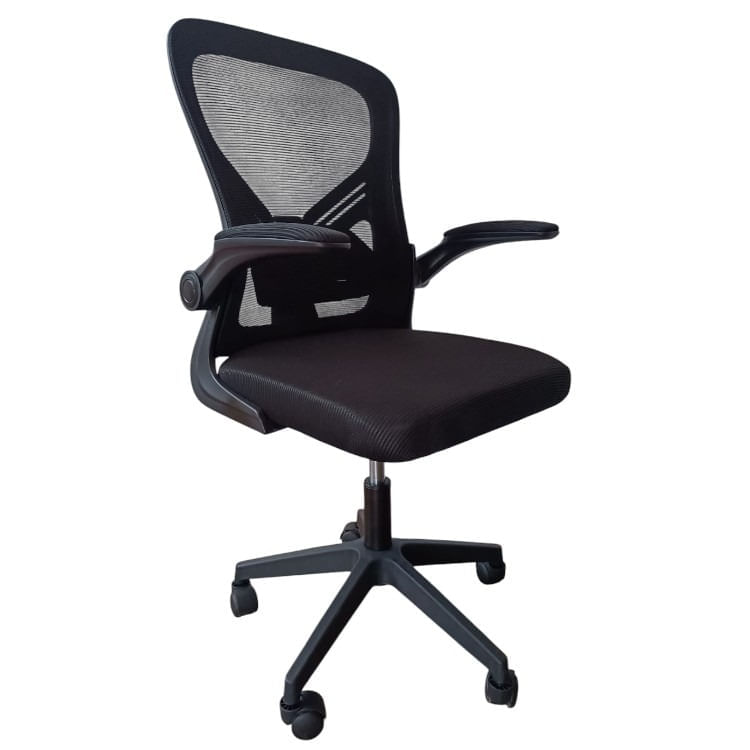 Silla de oficina ergonómica, ajustable y silenciosa con soporte lumbar, soporta 110 kg, negro