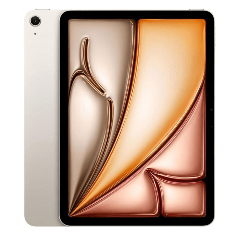 iPad Air M4 11" 128GB, 12GB RAM, cámara principal 12MP y frontal 12MP, batería larga duración, procesador M4, starlight