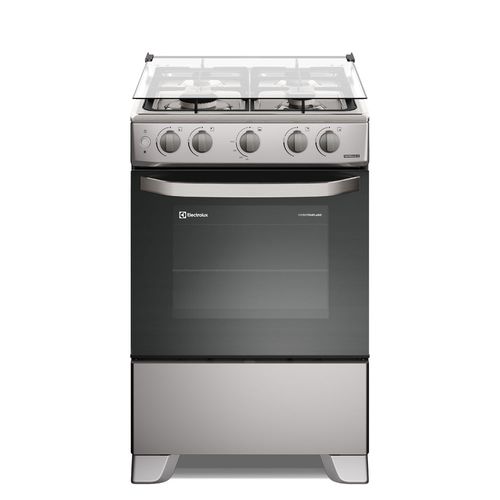 Cocina Electrolux 4 quemadores Efficient VaporBake, parrillas de hierro Fundido, acero inoxidable, silver