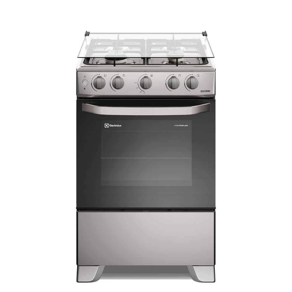 Imagen 1 del producto Cocina Electrolux 4 quemadores Efficient VaporBake, parrillas de hierro Fundido, acero inoxidable, silver