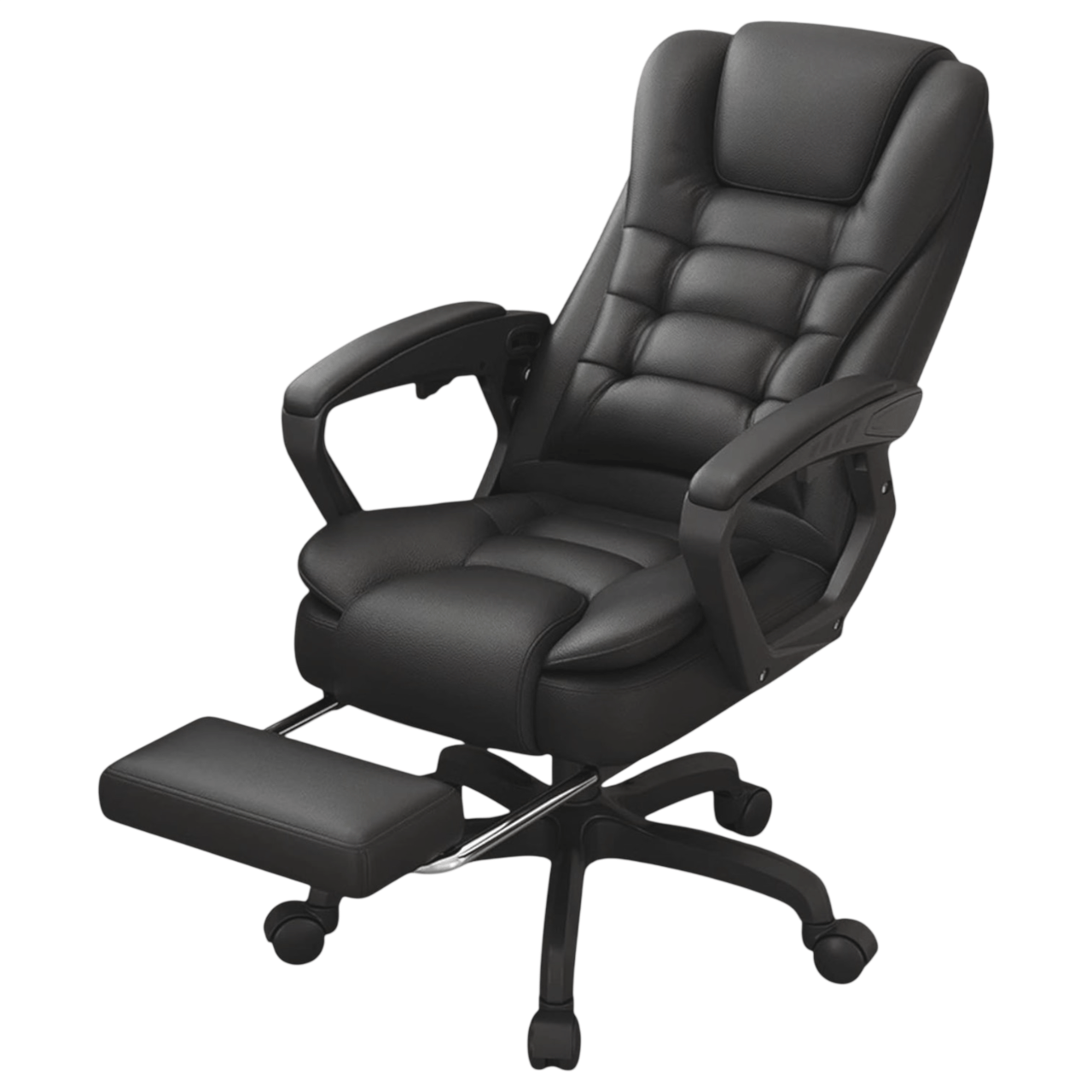 Silla Aura ejecutiva 110 kg con reposapiés, estructura PVC, reclinable, negro