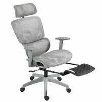PREVENTA: Silla de oficina Plus ergonómica 110 kg con reposapiés, estructura PVC, reclinable, gris