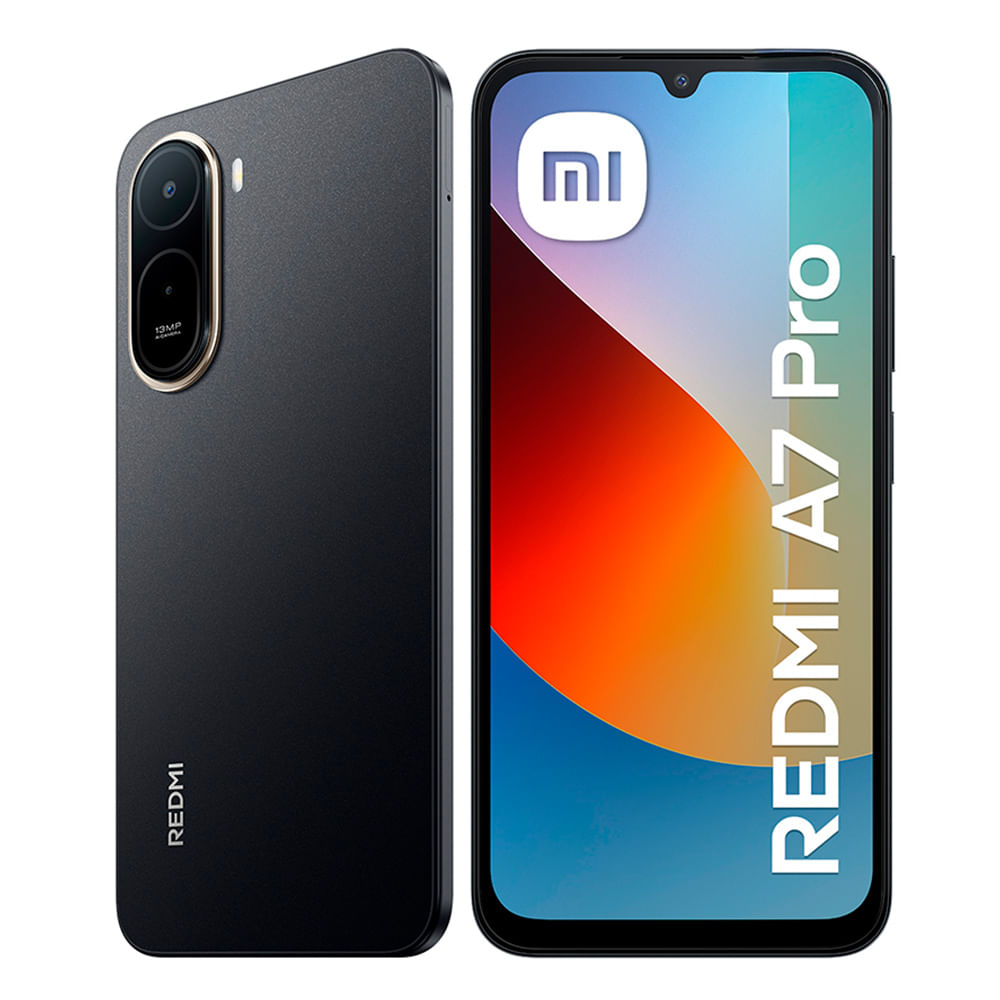 Celular Xiaomi Redmi A7 Pro 4G 128GB, 4GB RAM, cámara trasera 32MP y frontal 8MP, 6.88'', negro