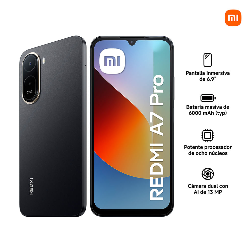 Imagen 2 del producto Celular Xiaomi Redmi A7 Pro 4G 128GB, 4GB RAM, cámara trasera 32MP y frontal 8MP, 6.88'', negro