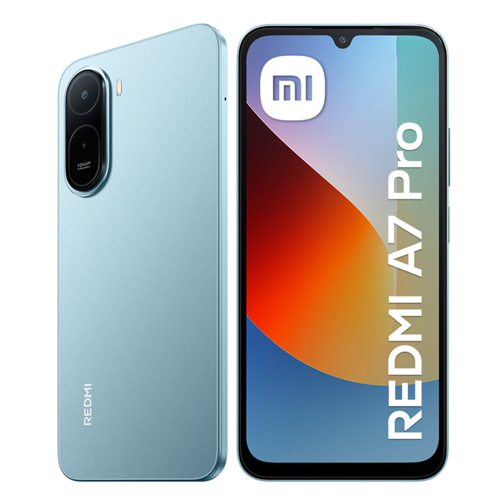 Celular Xiaomi Redmi A7 Pro 4G 128GB, 4GB RAM, cámara trasera 32MP y frontal 8MP, 6.88'', azul