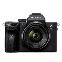 Cámara mirrorless Sony Alpha a7 III 24MP, lente 28-70mm, video 4K, enfoque híbrido rápido, pantalla táctil, negro