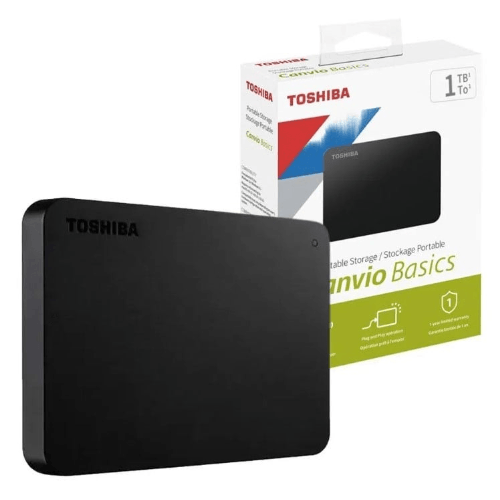 Disco duro externo portátil Toshiba Canvio Basics 1 TB, USB 3.2 5 Gbit/s, negro
