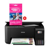 Combo: Impresora multifuncional Epson Ecotank L3250 inalámbrica + Papel fotográfico Office Paper brillante Canvas, A4, 10 hojas, 180g