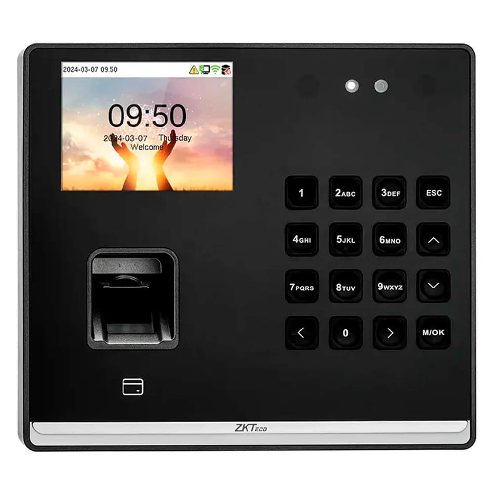 Control de acceso y asistencia ZKTeco SenseFace-M2F-LR, rostro huella y tarjeta, negro