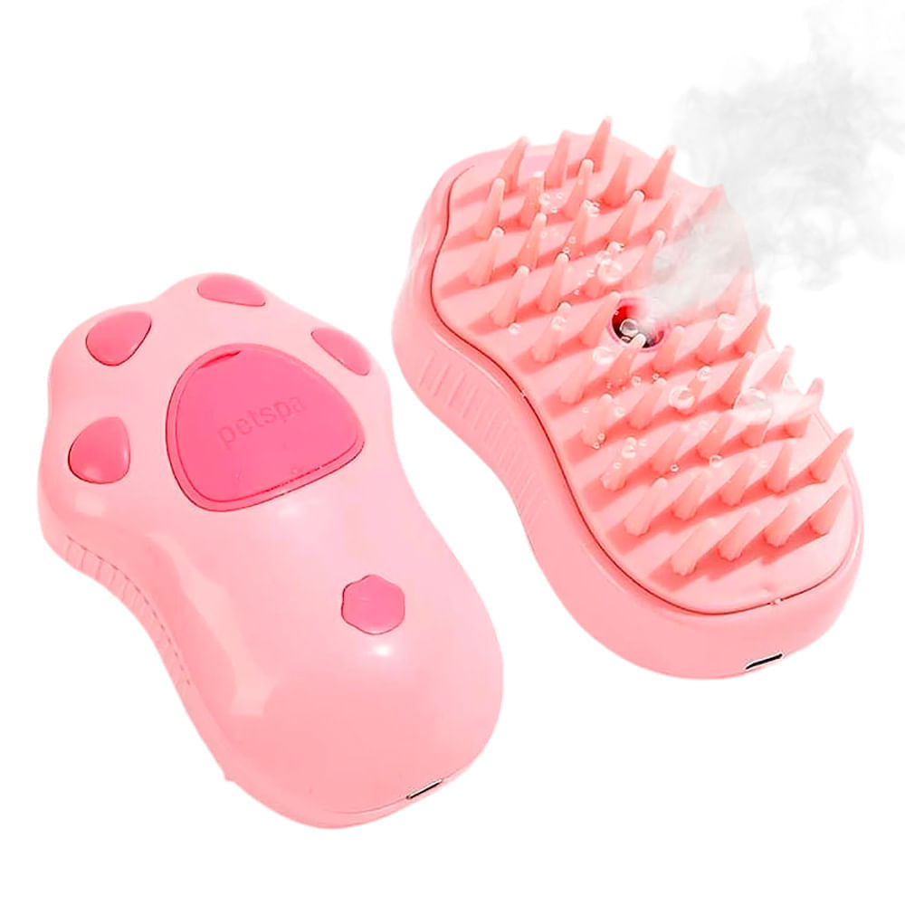 Cepillo Anavapets vaporizador, para mascotas, uso prolongado sin necesidad de cables, patita rosa
