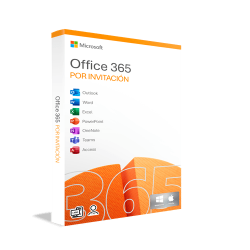 Licencia Digital office 365 por invitacion, 1 año, 1 usuario, 5 dispositivos
