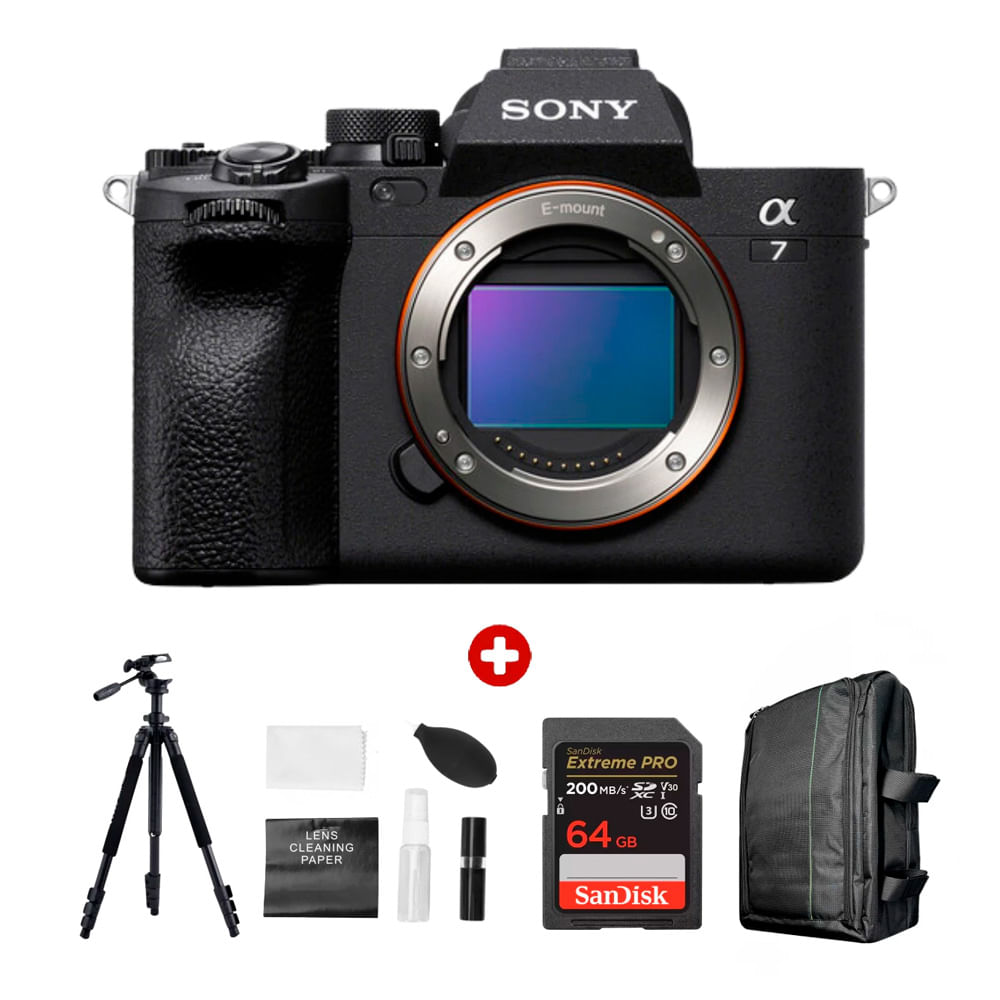 Imagen 1 del producto Cámara mirrorless Sony Alpha a7 IV 33MP, cuerpo solo, video 4K, enfoque Fast Hybrid AF, pantalla táctil + kit ultimate