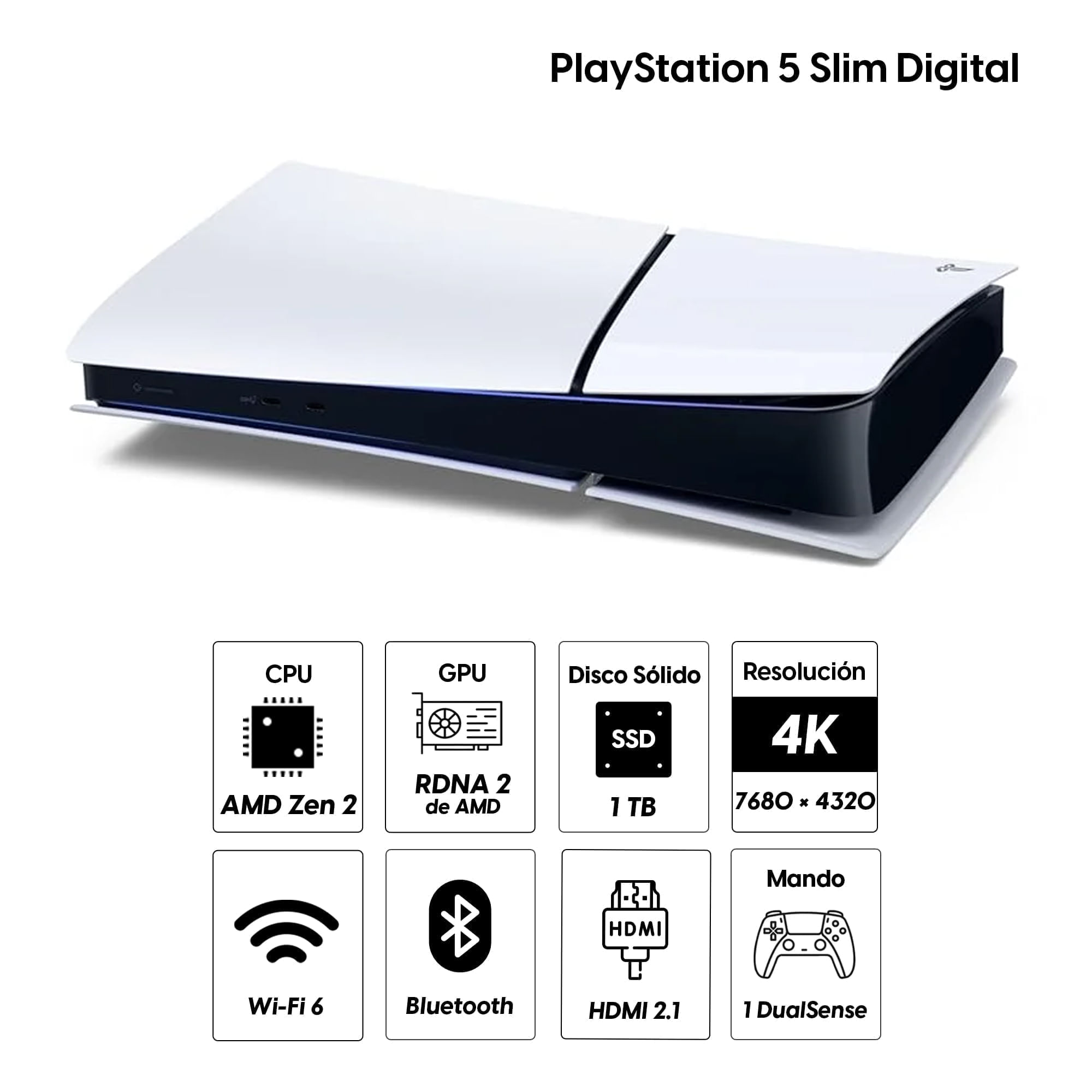Imagen 2 del producto Consola PlayStation 5 Slim Edición Digital Bundle Gran Turismo 7 + Astro Bot, SSD 1TB, gráficos 4K, audio 3D, control DualSense