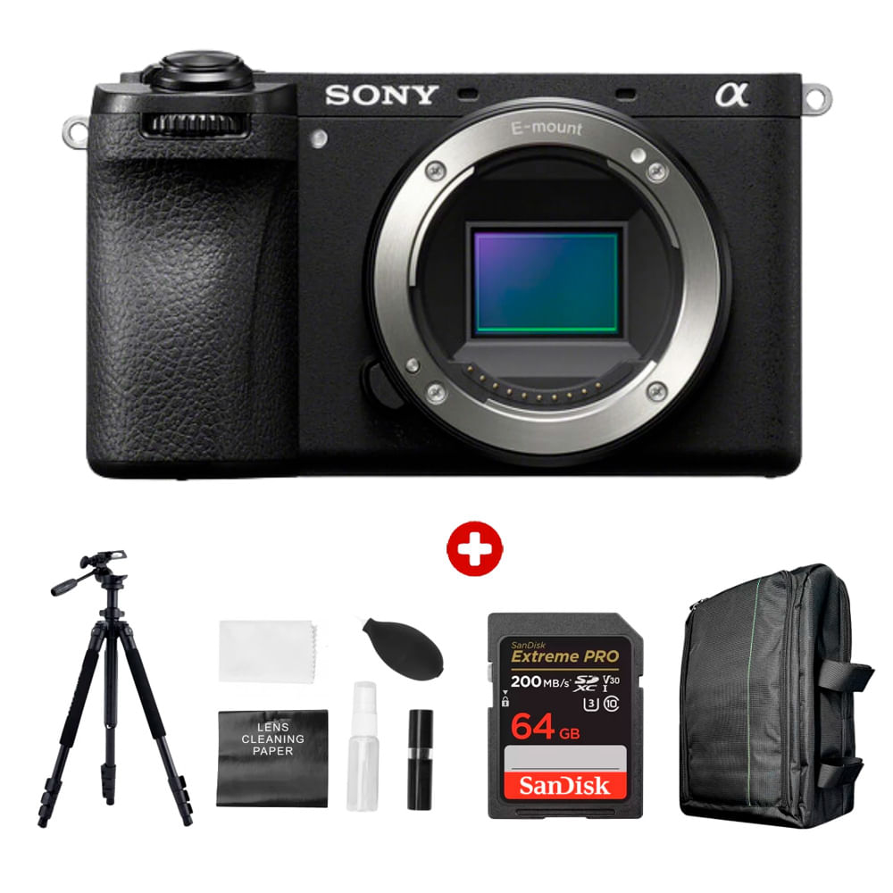 Cámara mirrorless Sony Alpha a6700 26MP, cuerpo solo, video 4K, enfoque Fast Hybrid AF, pantalla táctil + kit ultimate