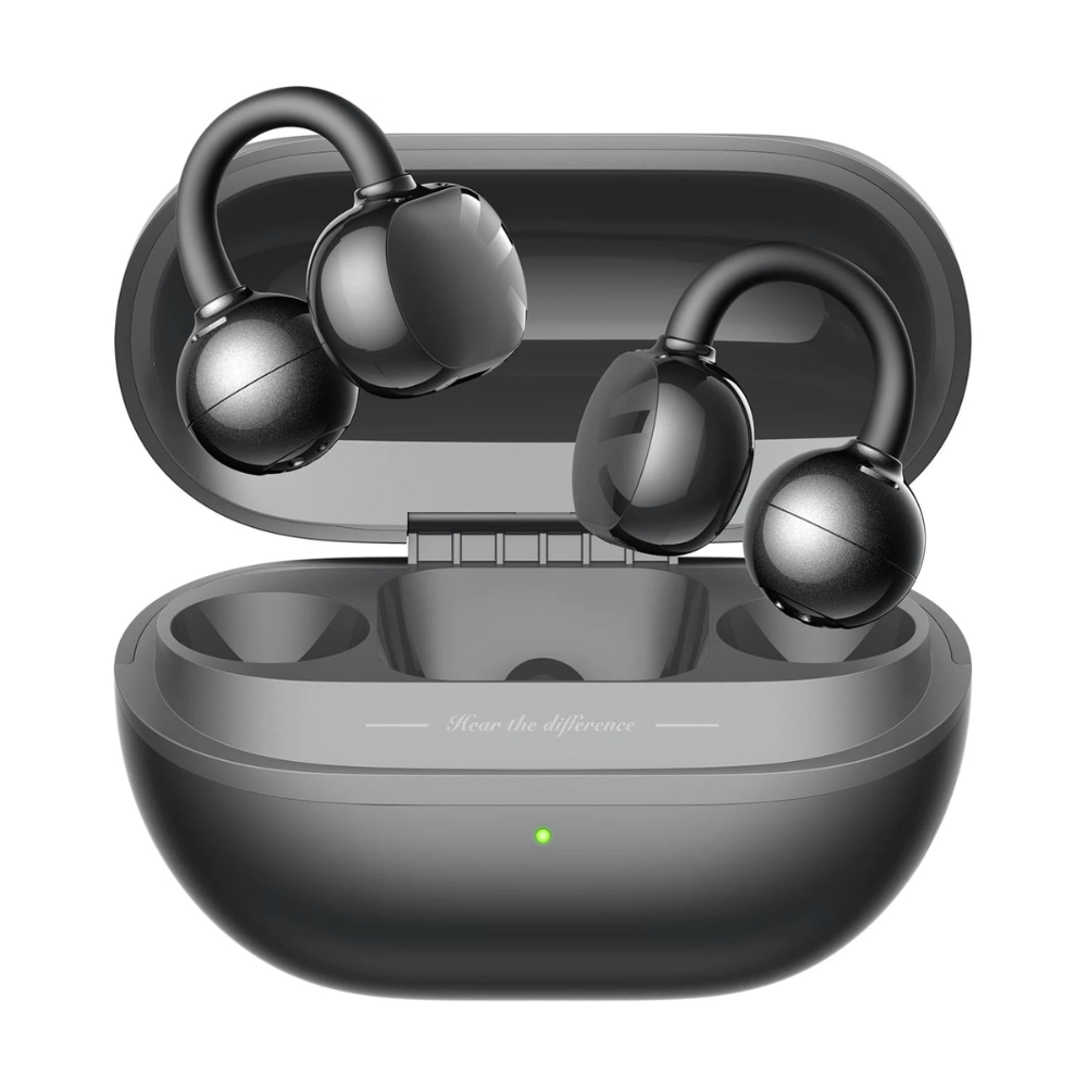 Audífonos Bluetooth True Wireless SoundPeats Pop Clip, sin cancelación de ruido, resistente al agua IPX5, hasta 30 horas con estuche de carga, negro