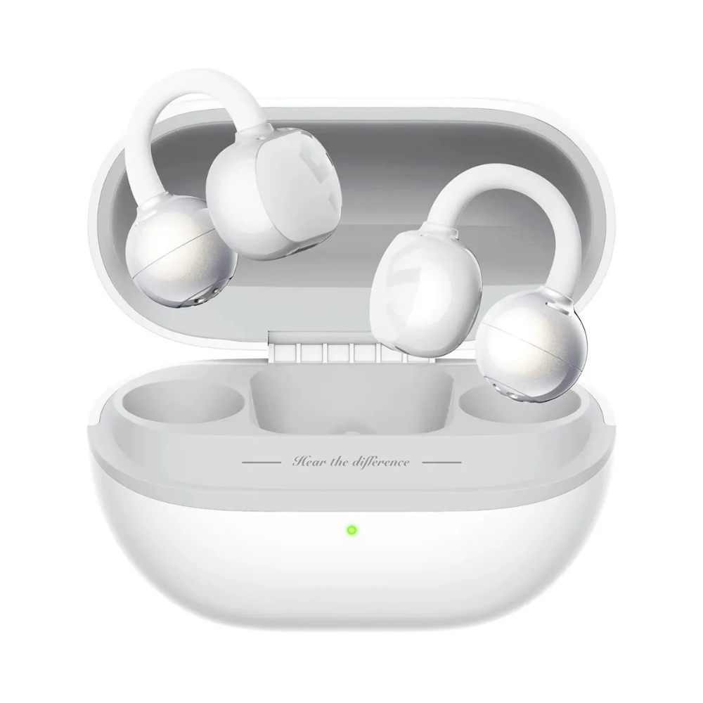Audífonos Bluetooth True Wireless SoundPeats Pop Clip, sin cancelación de ruido, resistente al agua IPX5, hasta 30 horas con estuche de carga, blanco