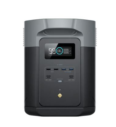 Estación de energía EcoFlow Delta 2 Max portátil, 2400W, 2048Wh, recargable, gris oscuro