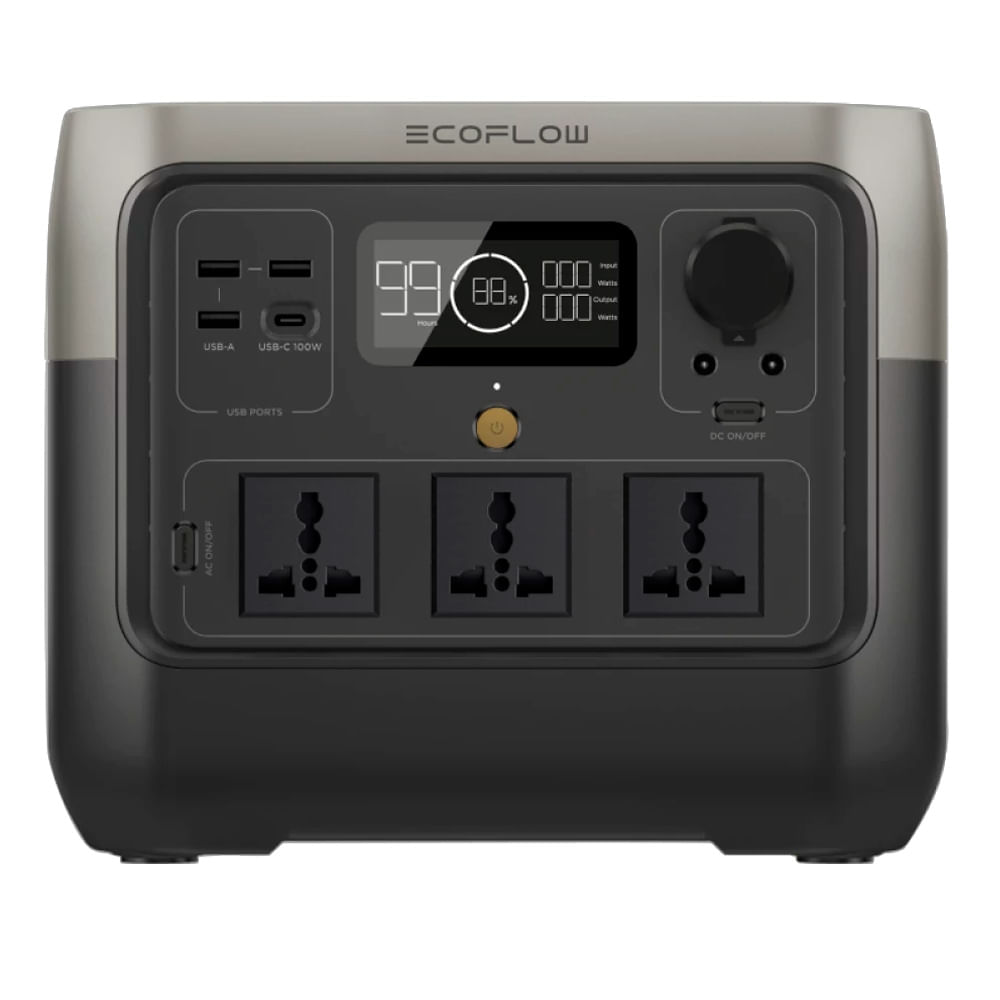 Estación de energía EcoFlow River 2 Pro portátil, 800W, 768Wh, recargable, gris oscuro