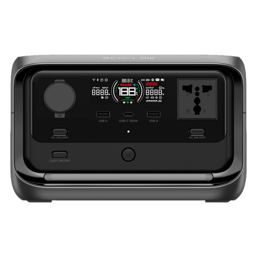 Estación de energía EcoFlow River 3 Plus portátil, 600W, 286Wh, recargable, negro