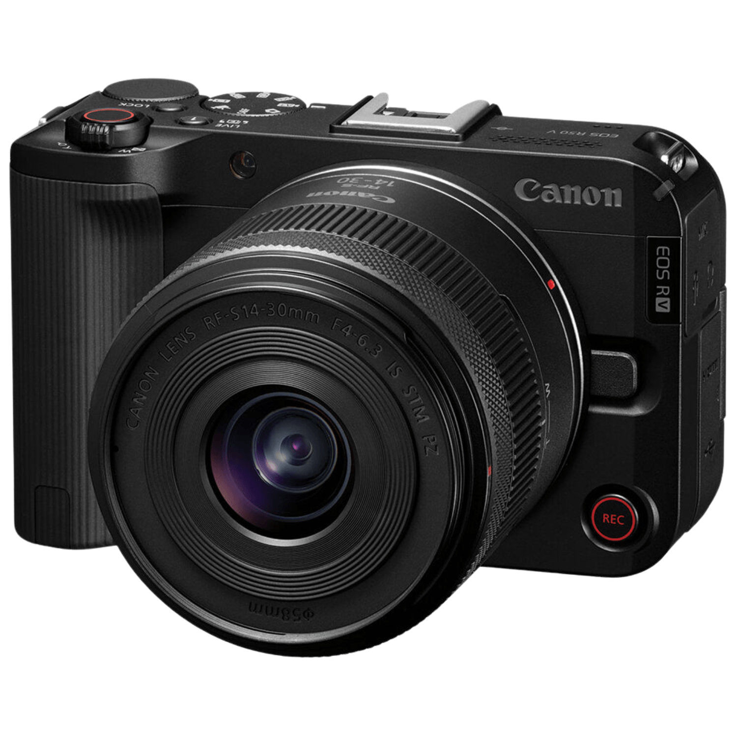 Imagen 2 del producto Cámara mirrorless Canon EOS R50 V 24.2MP, lente RF-S 14-30mm, video 4K, enfoque Dual Pixel CMOS AF II, pantalla táctil + kit deluxe