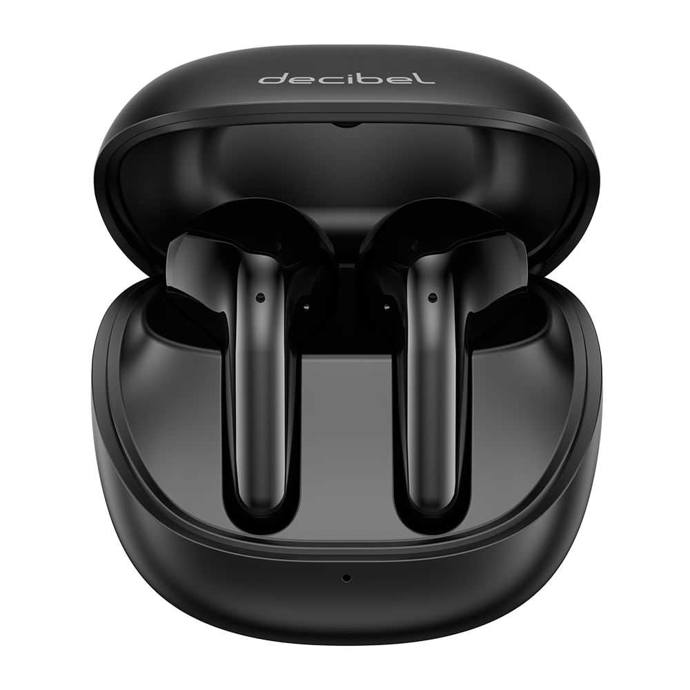 Audífonos bluetooth True Wireless Decibel Air, batería 7.5 horas con estuche de carga, conexión USB Tipo-C, negro