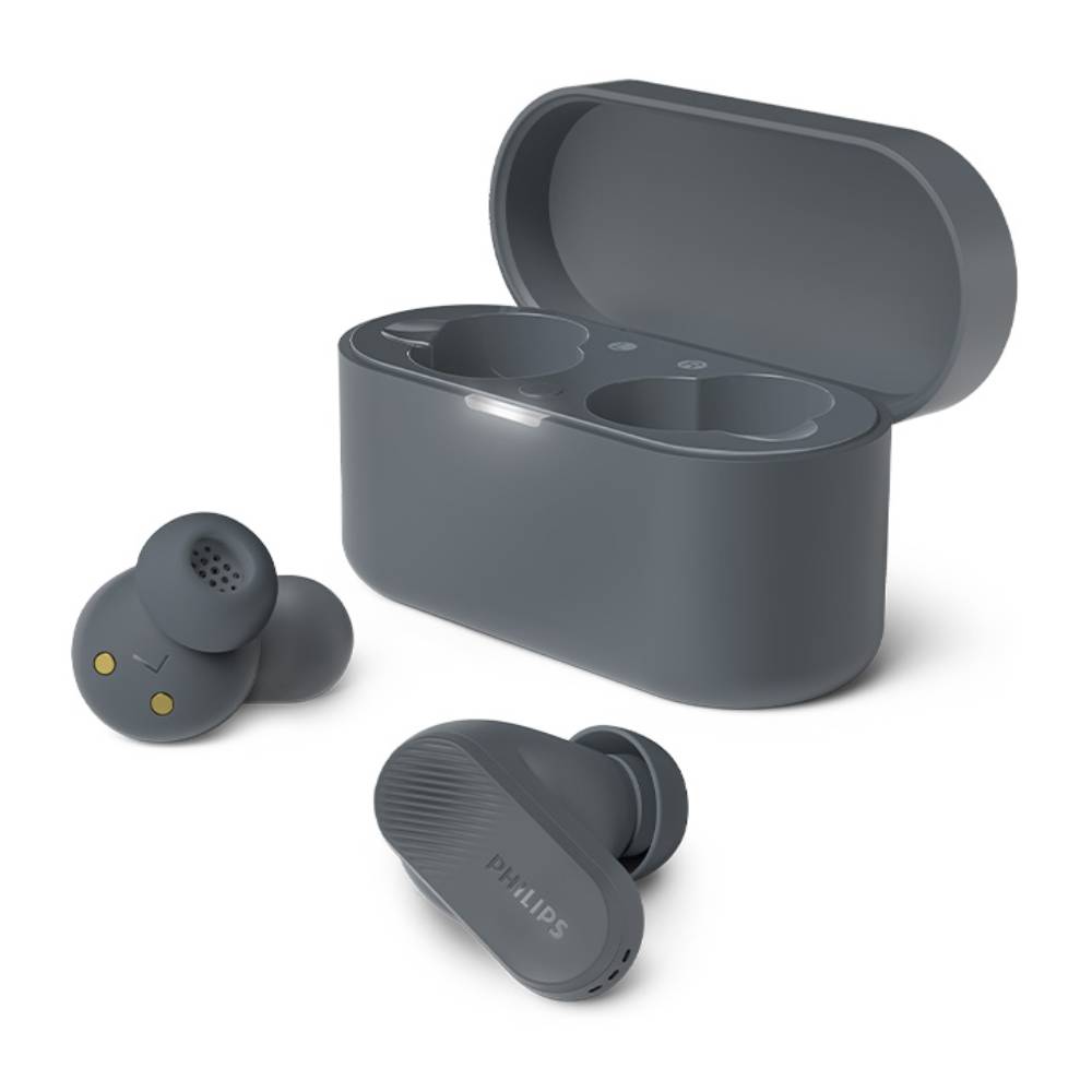 Audífonos bluetooth True Wireless Philips TAT3509GY, resistencia al agua IPX4, batería hasta 24 horas, gris