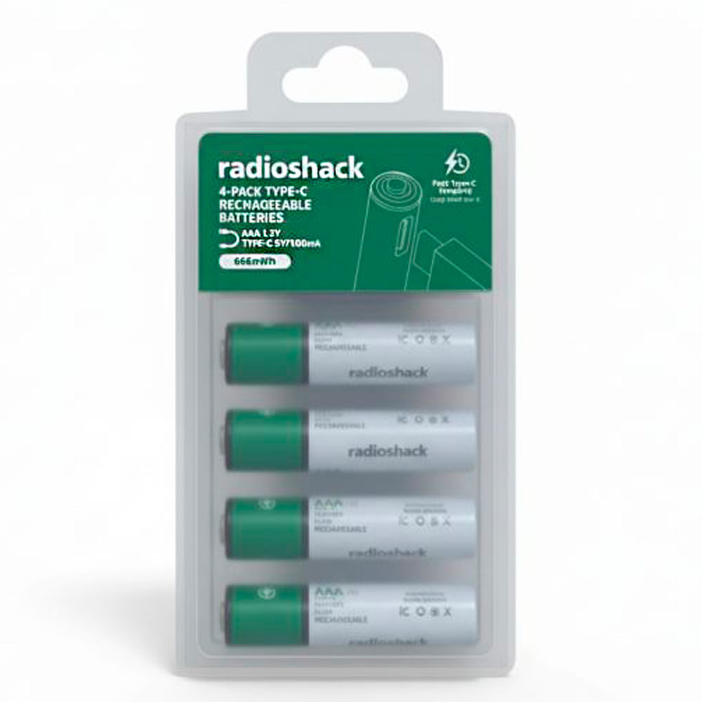 Pilas recargable Radioshack Tipo C AAAx4 2200 mAh