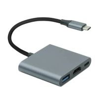 Adaptador Radioshack 2607164 multipuerto 3 en 1, conexión USB Tipo-C macho, negro