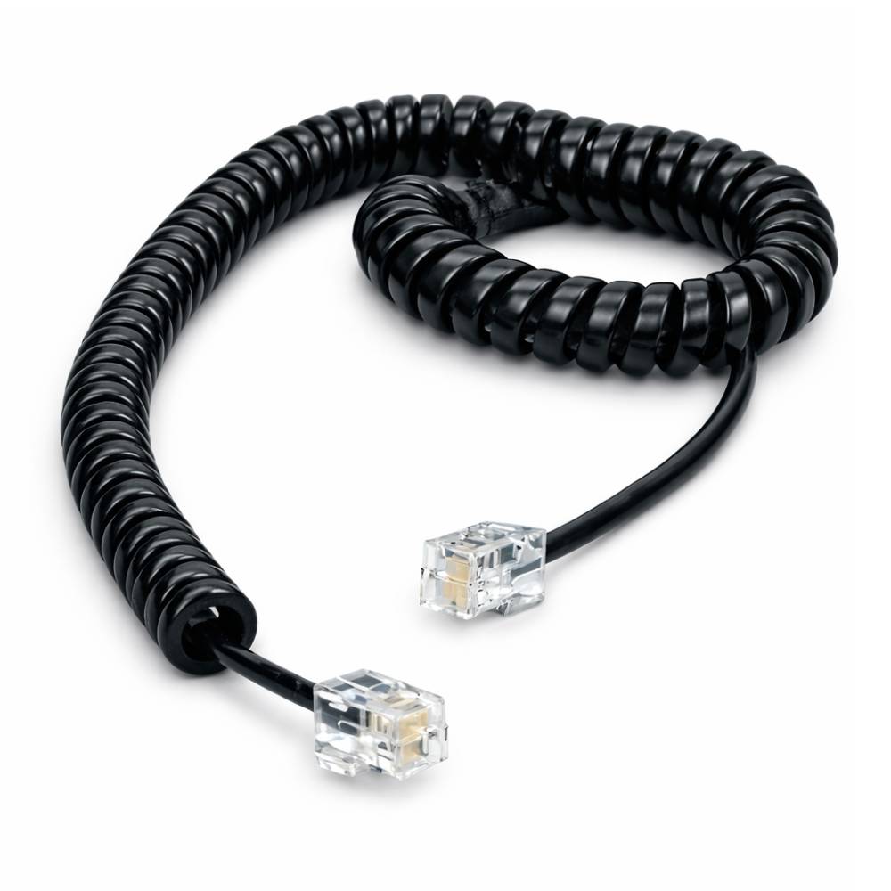 Imagen 1 del producto Cable para teléfono Ottoware Ottocatel RJ11 en espiral, 70 cm, negro