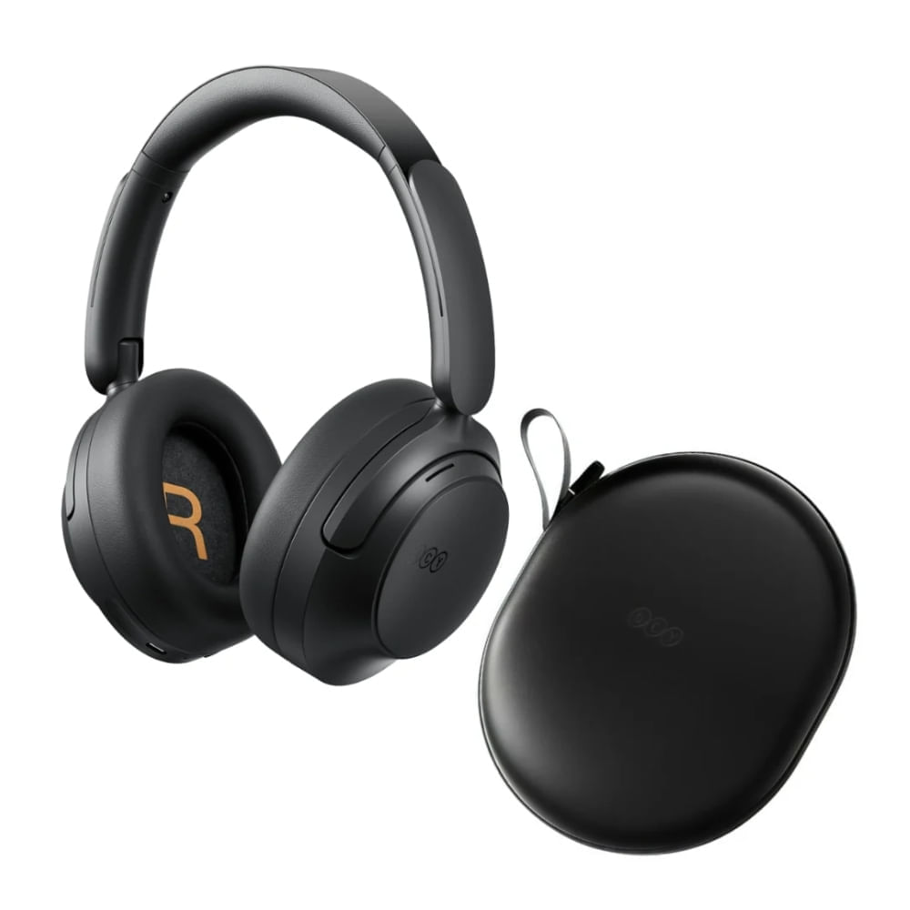 Audífonos con cancelación de ruido QCY H3S, micrófono incorporado, hasta 58h con estuche, negro
