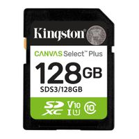 Tarjeta SDXC Kingston Canvas Select Plus Gen3 128GB, U1 V10, 150 MB/s